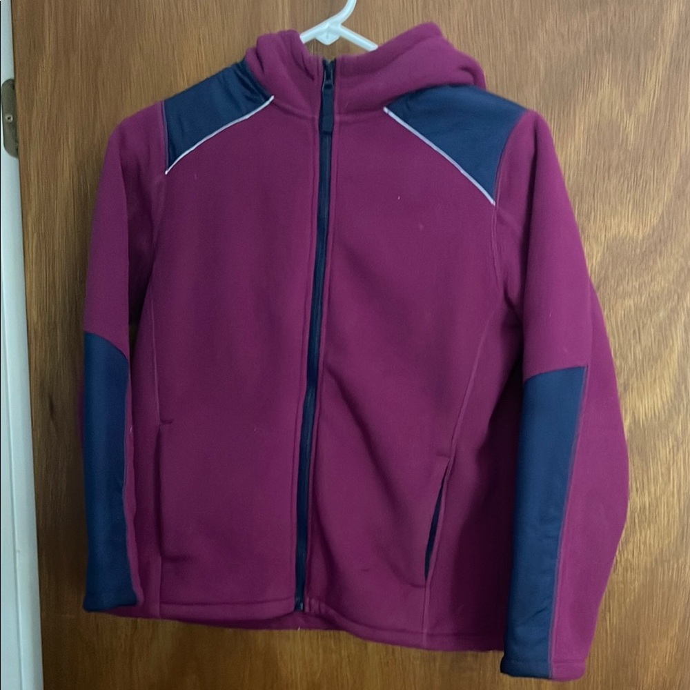 Lands' End Purple and Blue Color-Blocked Sweatshirt